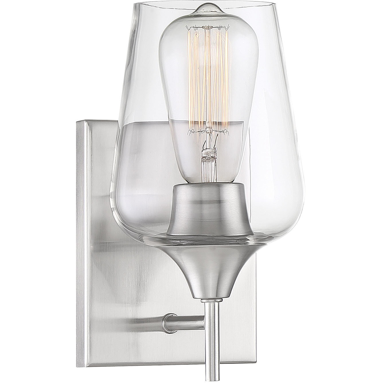 Octave 1 Light 5 inch Satin Nickel Wall Sconce Wall Light, Essentials