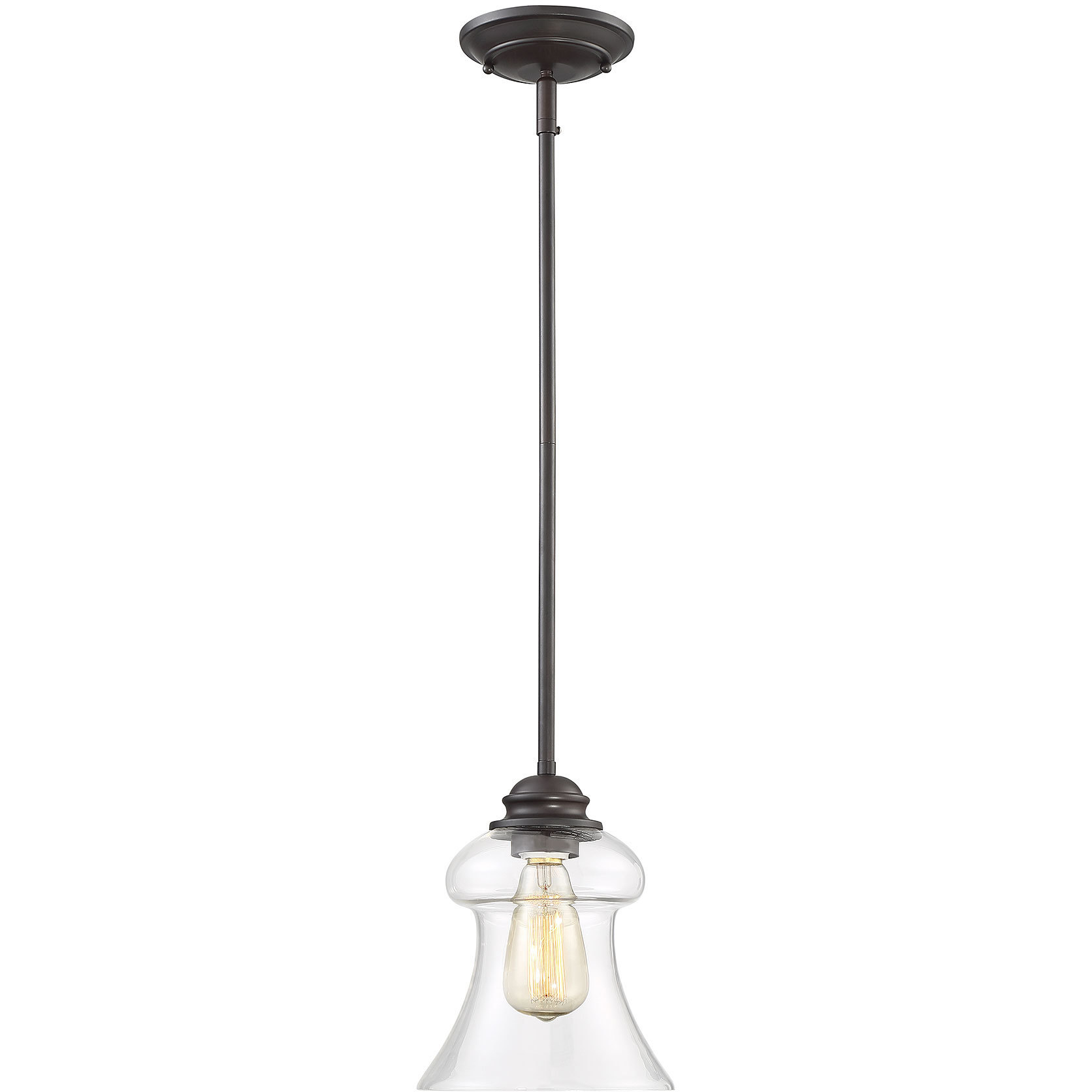 Vintage 1 Light 7.5 inch English Bronze Mini-Pendant Ceiling Light, Essentials