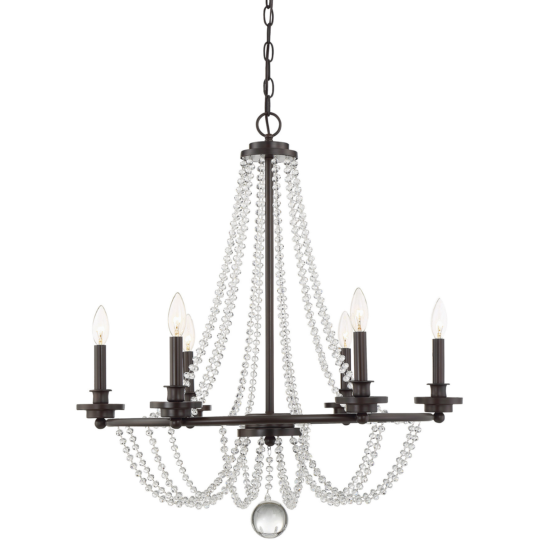 Byanca 6 Light 28 inch Mohican Bronze Chandelier Ceiling Light