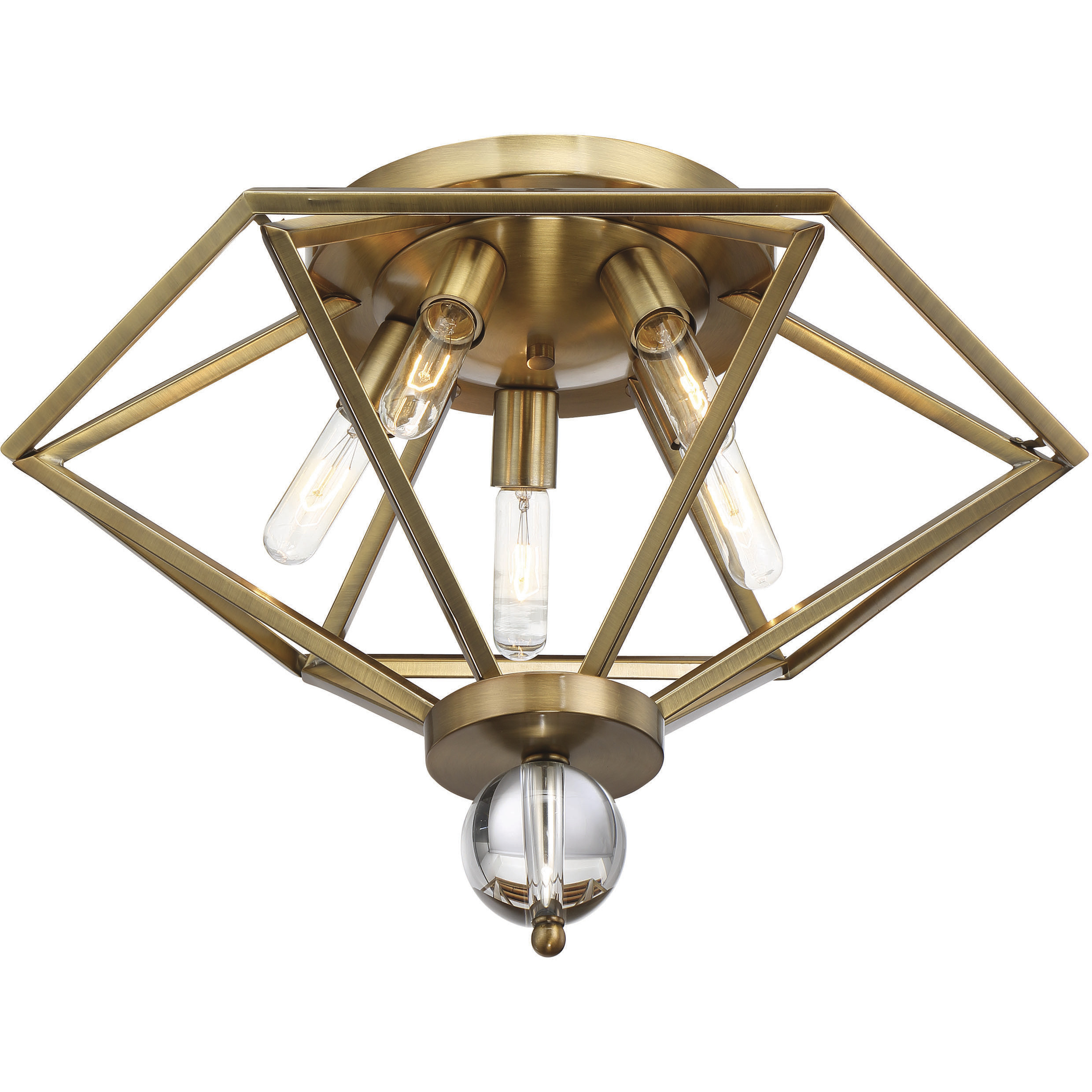 Tekoa 5 Light 23 inch Warm Brass Flush Mount Ceiling Light