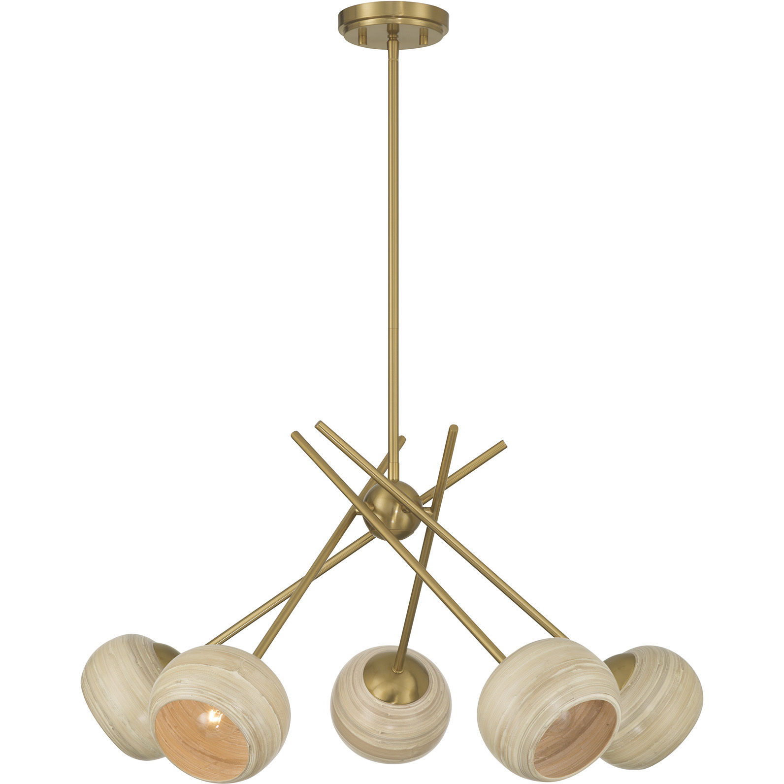 Jasper 5 Light 27.38 inch Warm Brass Chandelier Ceiling Light