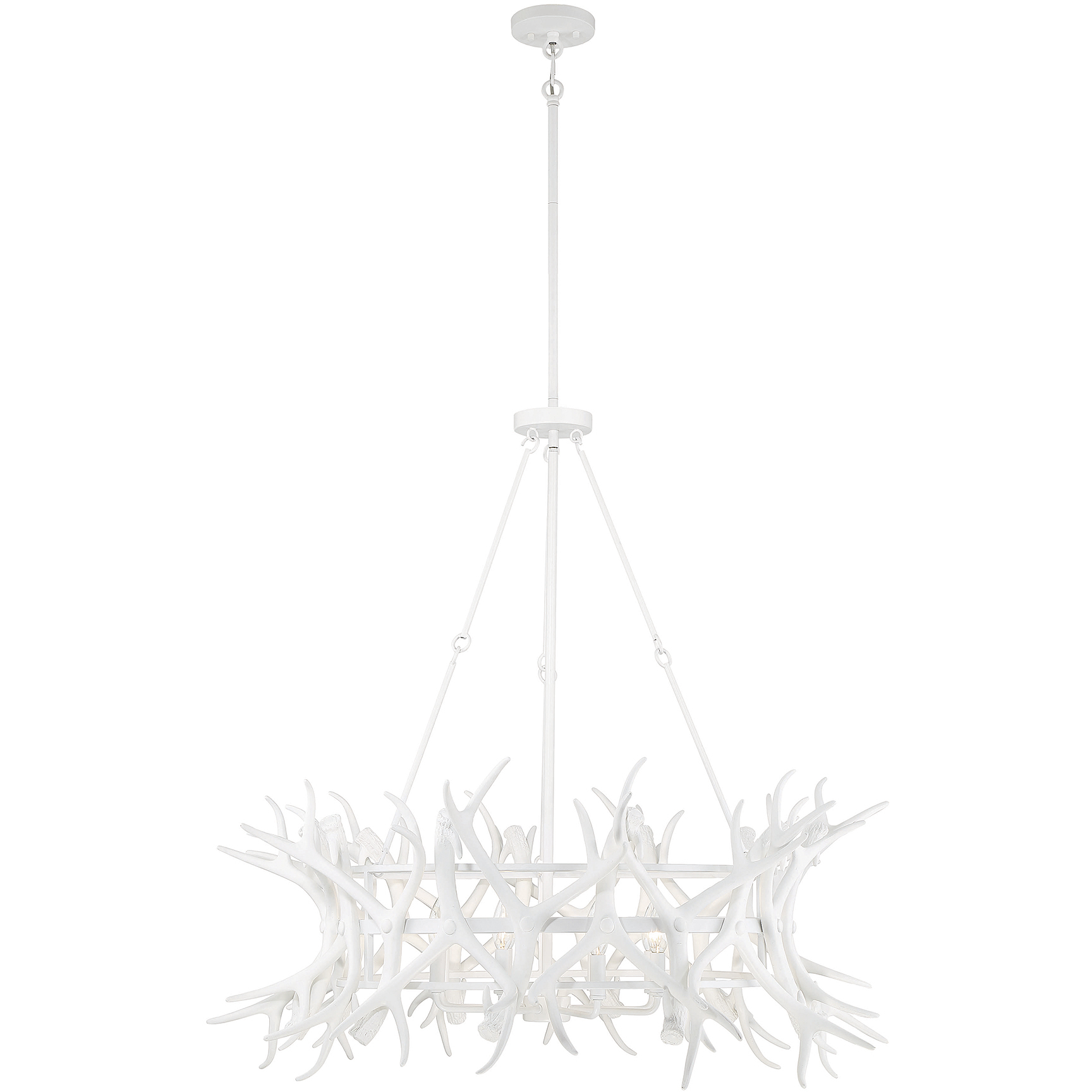 Daniels 8 Light 40 inch Matte White Chandelier Ceiling Light
