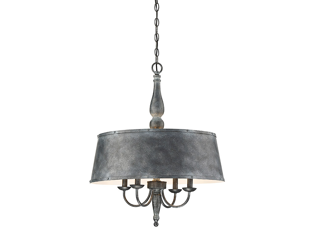 Dover 4 Light 22 inch Farmhouse Tin Chandelier Ceiling Light