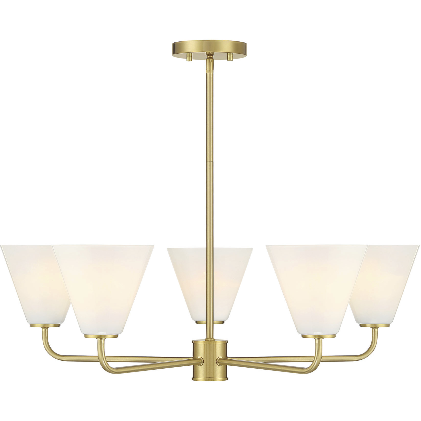 Blair 5 Light 30 inch Warm Brass Chandelier Ceiling Light