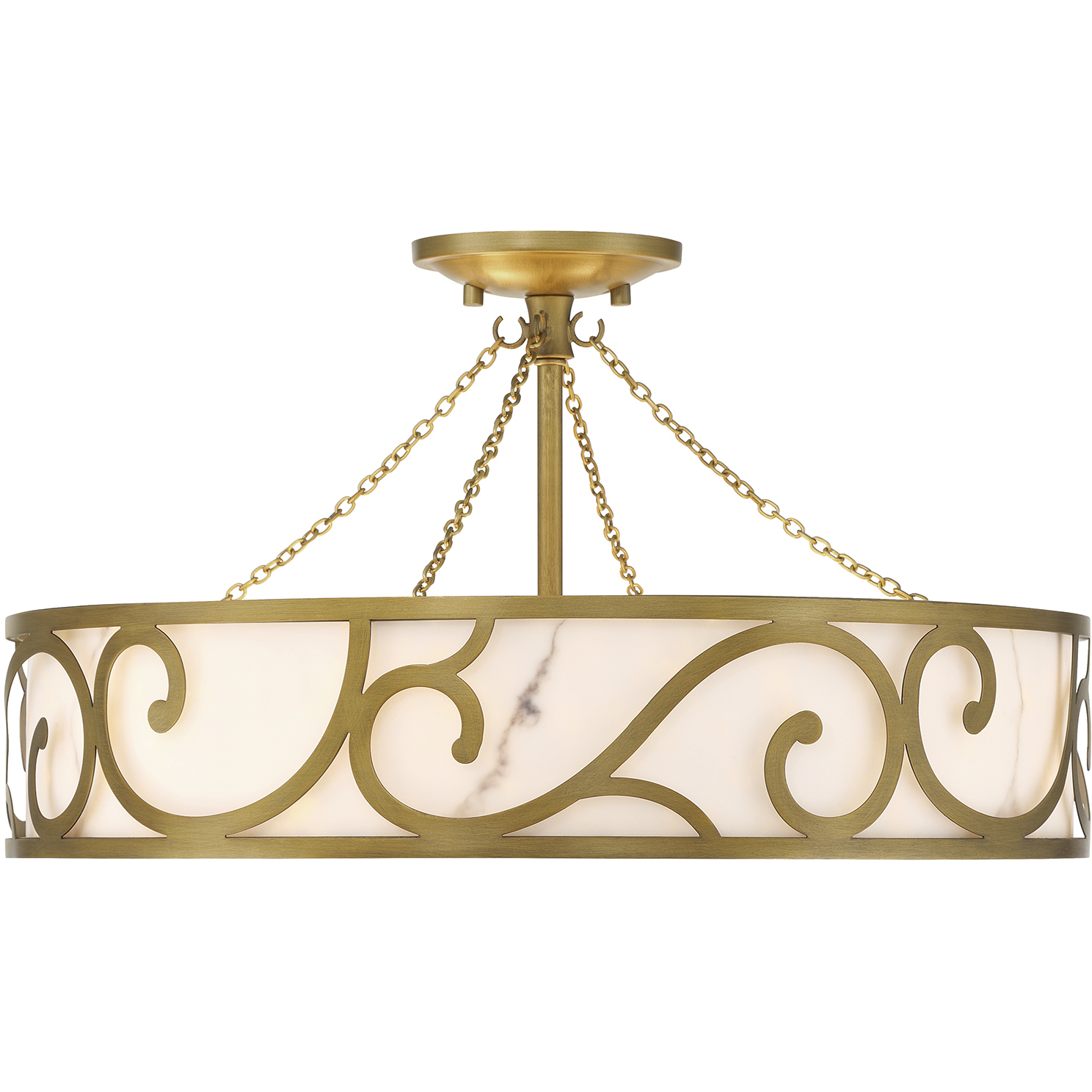 Halstead 6 Light 20.25 inch Antique Patina Semi-Flush Ceiling Light