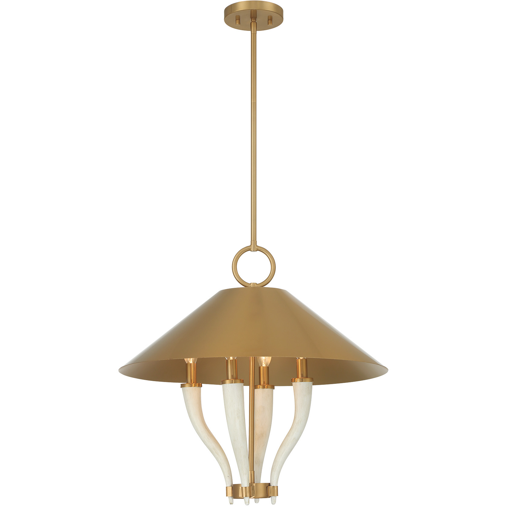 Hearne 4 Light 22 inch Warm Brass Pendant Ceiling Light