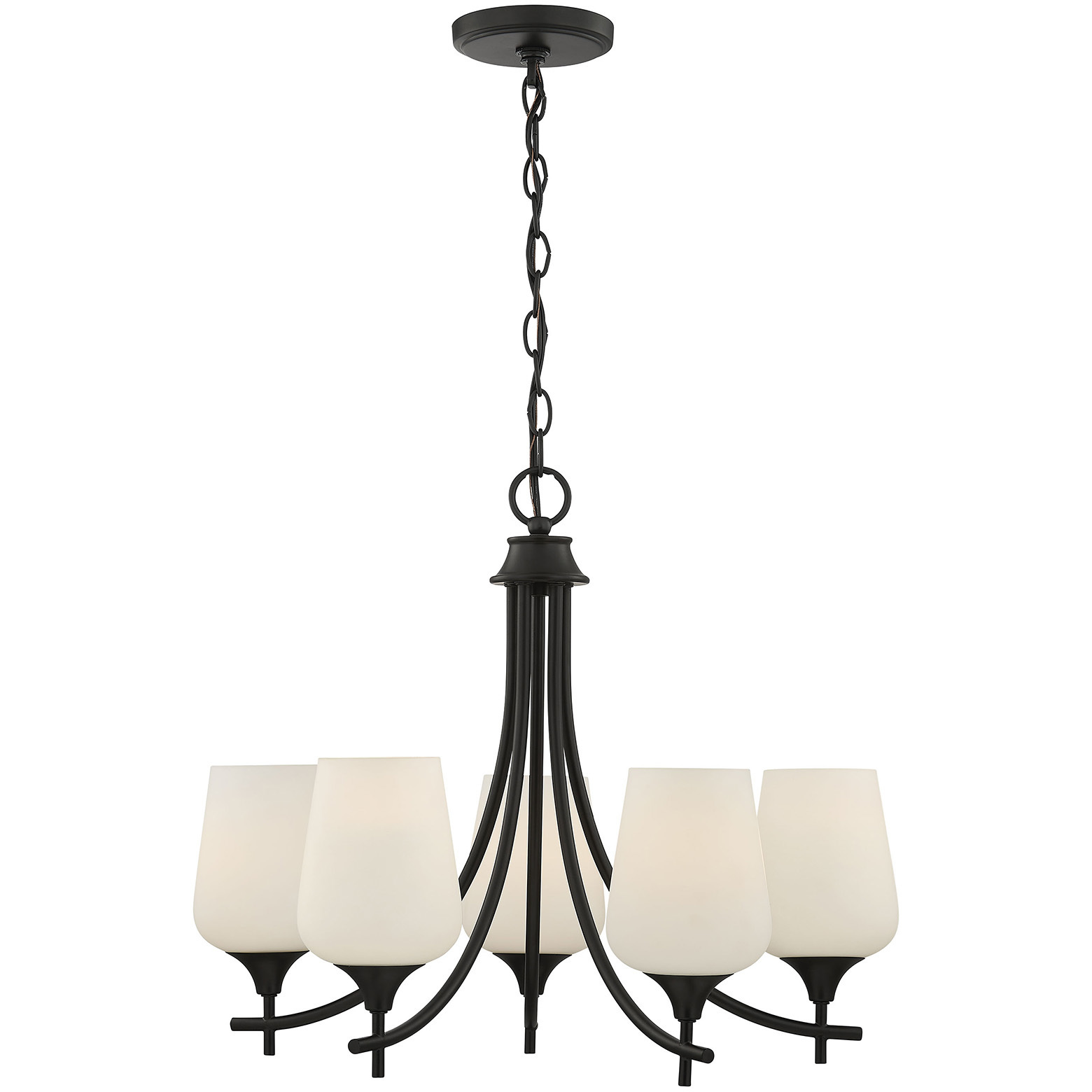 Octave 5 Light Matte Black Chandelier Ceiling Light, Essentials